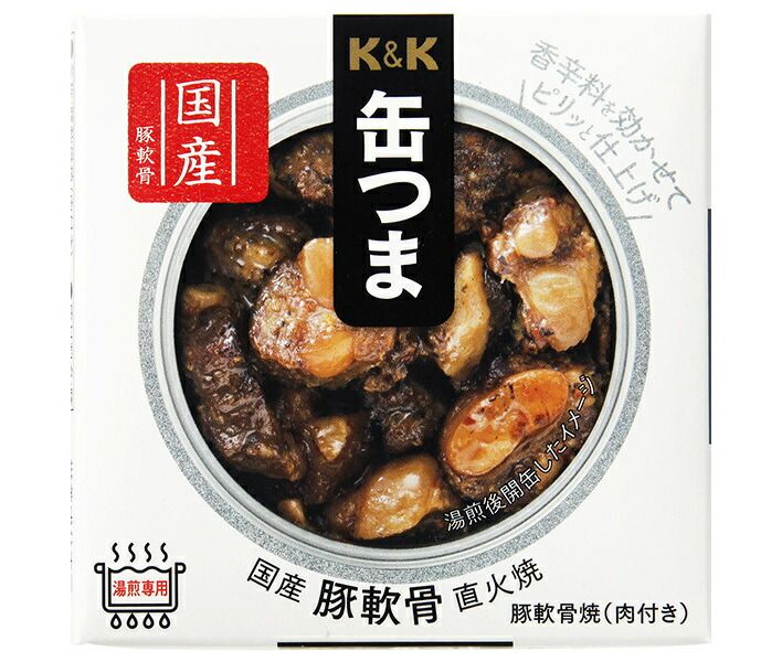 メーカー|問屋直送品 代引不可 国分 K-K 缶つま 国産 豚軟骨 直火焼 40g×12個入× 2ケース ｜ おつまみ 缶詰