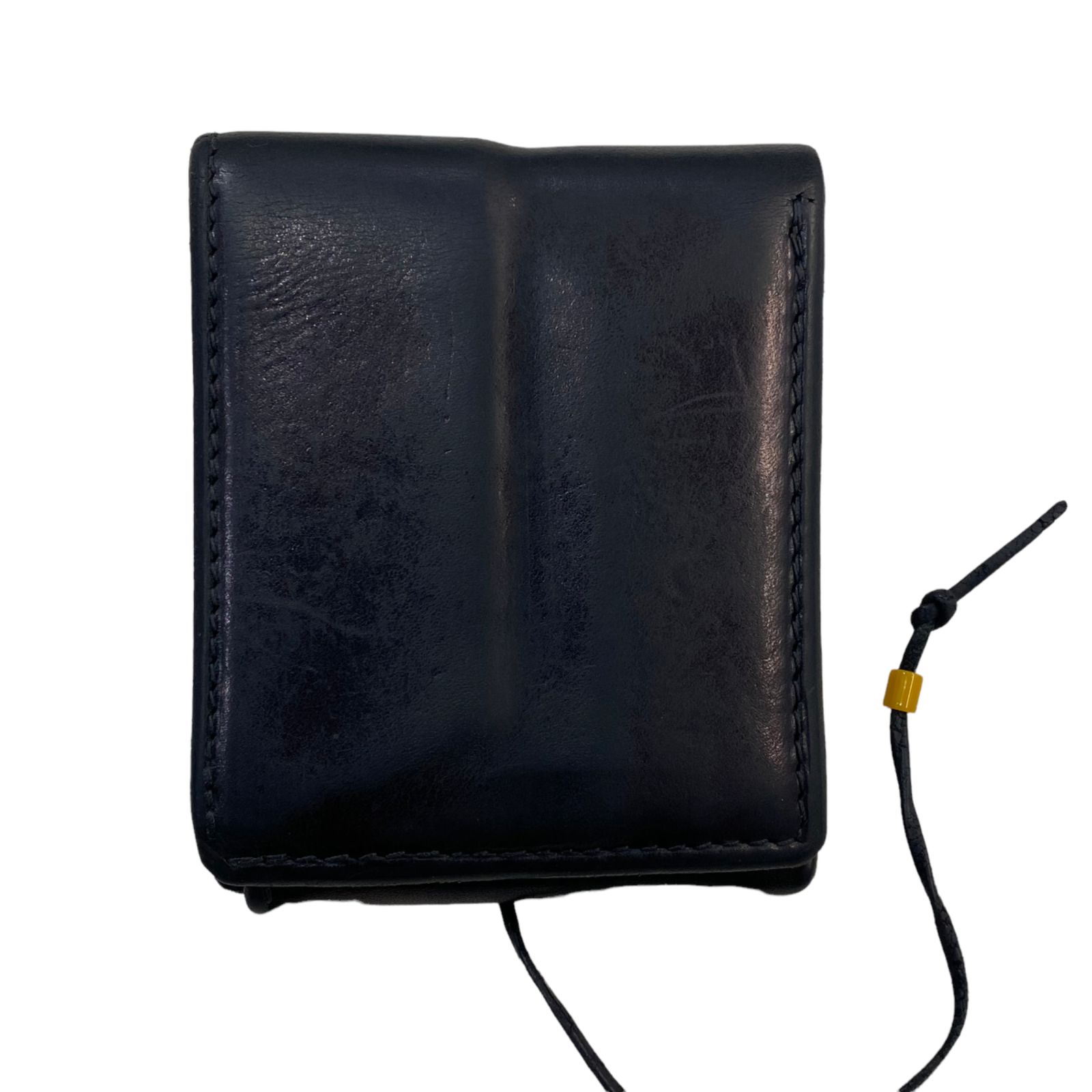 《中古》ゴローズ(goro's)縦型二つ折り財布(黒)フラワーコンチョ付き