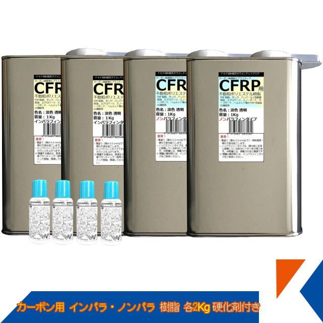 キクメン FRP カーボン 仕上 ノンパラ 樹脂250g 硬化剤付き