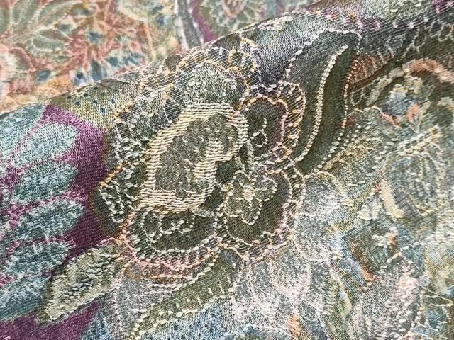 平和屋着物□極上 山岡古都・古都染人 染織美術品 薬墨染 天目織 お召