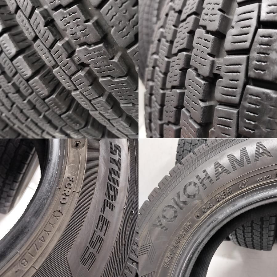 ＜スタッドレス 4本＞ 165/80R13 LT ヨコハマタイヤ アイスガードiG91 '18年 プロボックス サクシード 165R13 6PR 同等　 中古