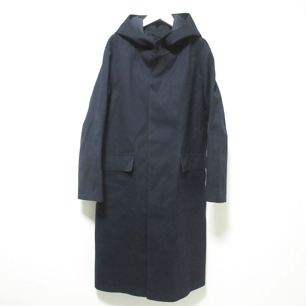 MACKINTOSH マッキントッシュ ゴム引き フーデッド コート 36 ネイビー レディース 古着