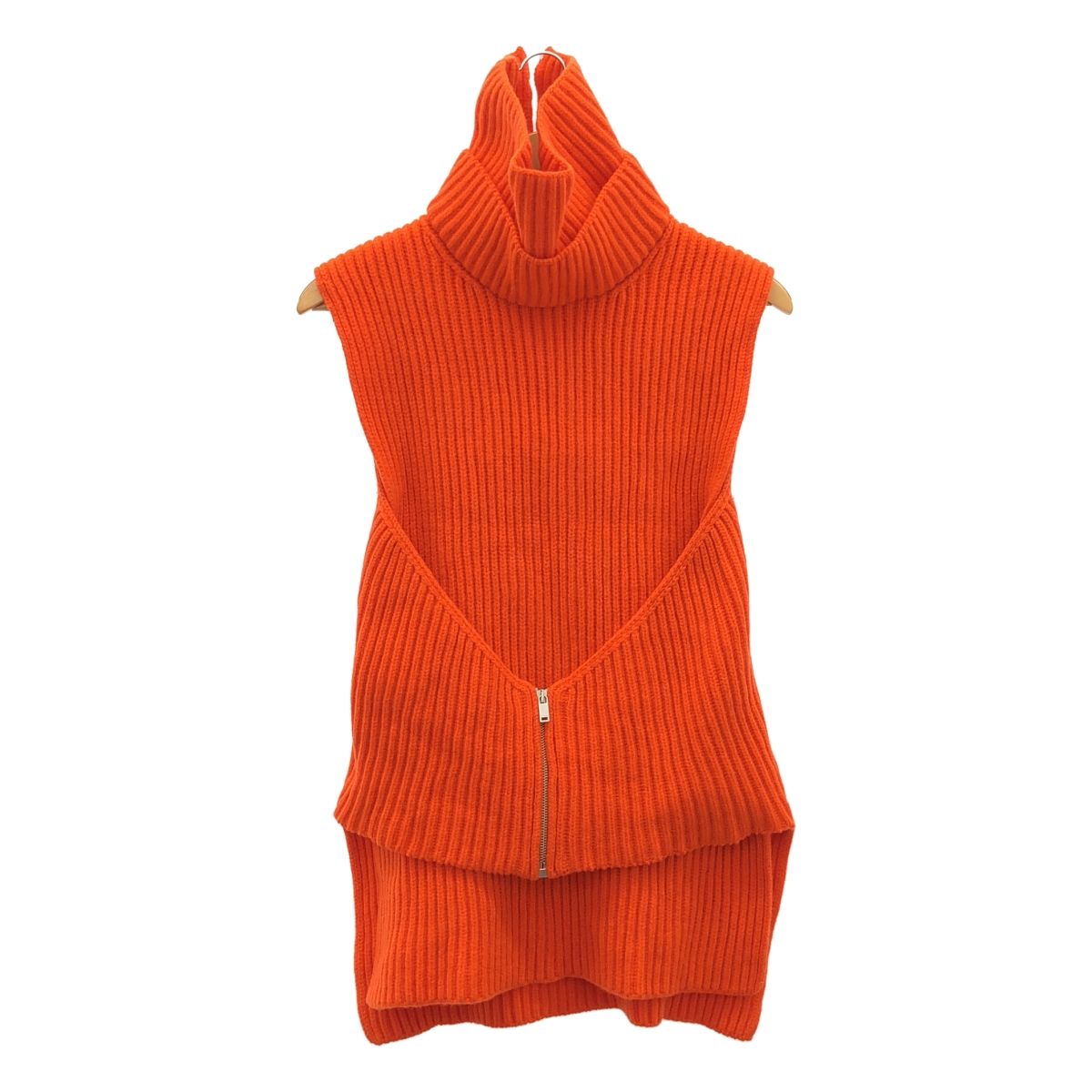 JIL SANDER | ジルサンダー | 2025AW | ウール レイヤードディティール タートルネック ニットベスト | 34 | オレンジ | レディース