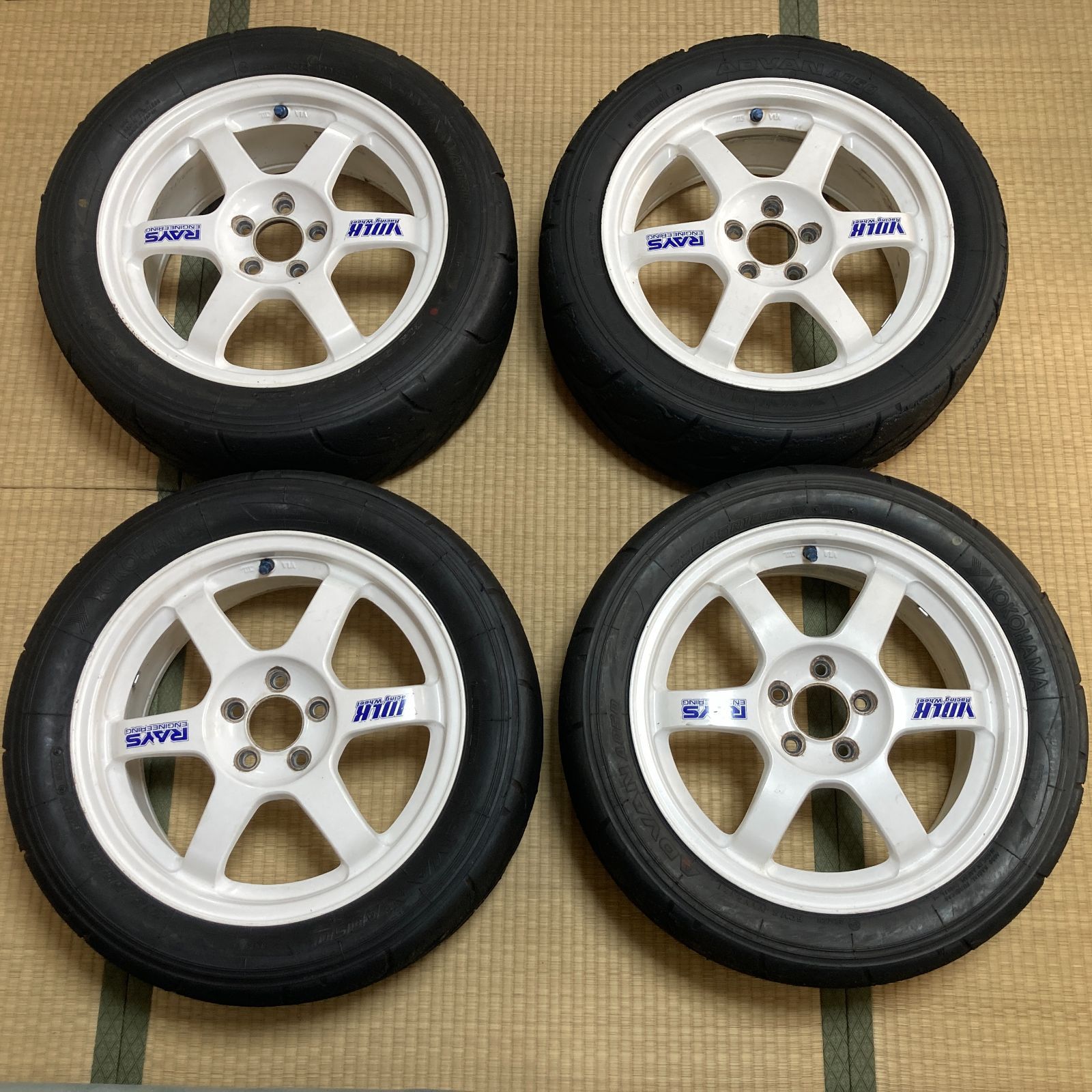 RAYS レイズ VOLK RACING TE37 7J 46 pcd100 5H 16インチ アルミホイール A050 タイヤ付け４本セット 215 50 16 ２本 225 45 16 ２本