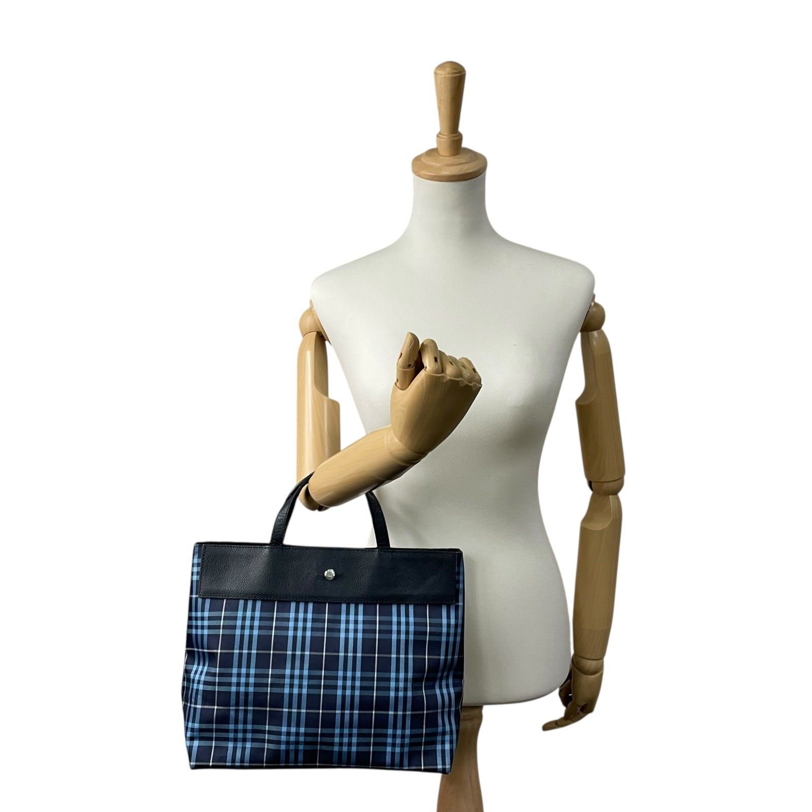 Burberry ✨希少良品✨ トートバッグ マザーズバッグ ノバチェック A4 美品 BURBERRY バーバリー ノバチェック トートバッグ 青 ブルー