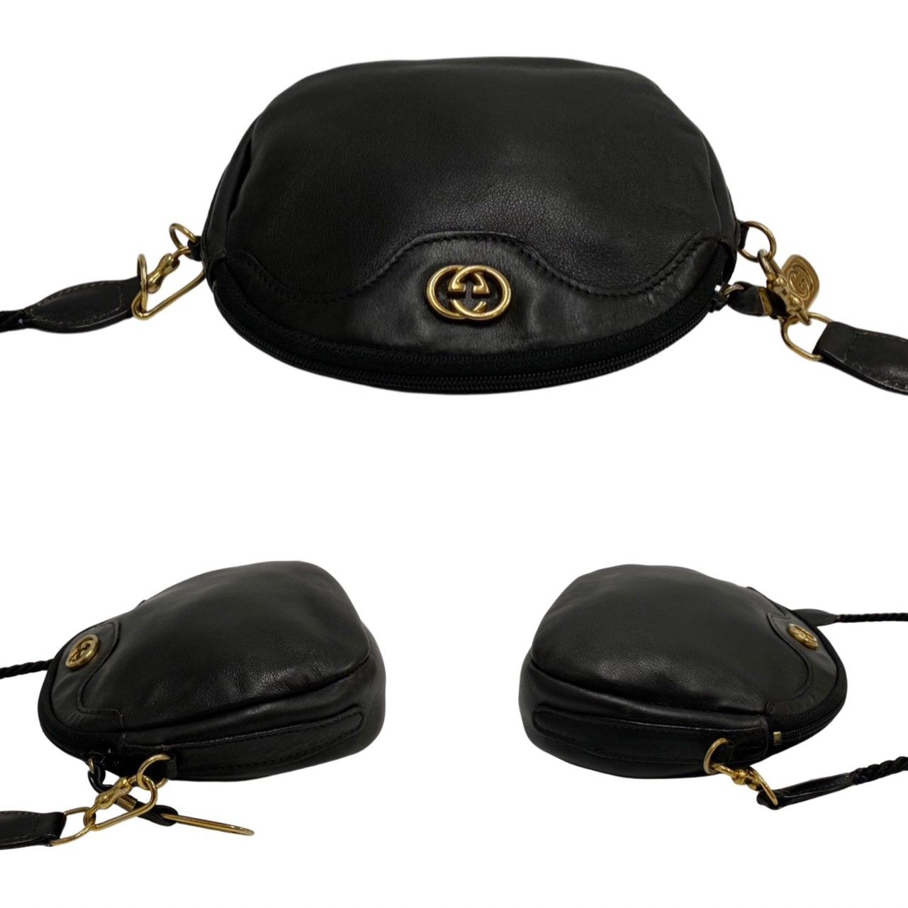 ✨️美品！✨️オールドグッチ　ハンドバッグ　GUCCI　黒　ヴィンテージ GUCCI 極 美品 袋付き グッチ オールドグッチ ヴィンテージ