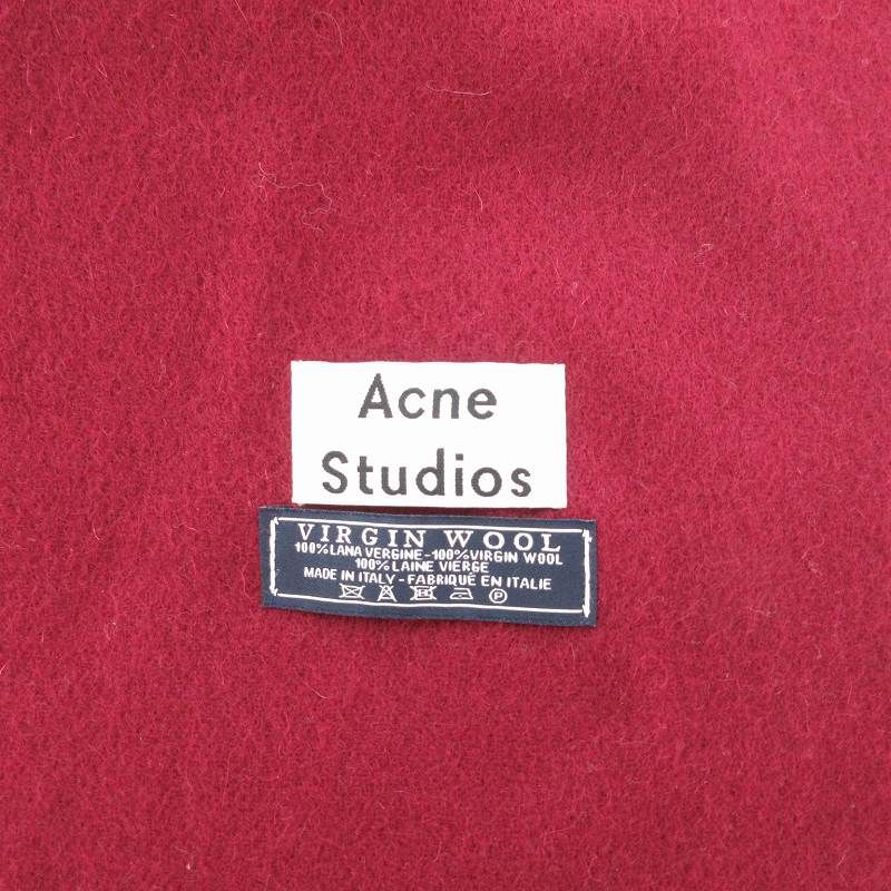 Acne Studios ウール100% マフラー 赤　アクネ アクネ ストゥディオズ Acne Studios マフラー フリンジ ウール