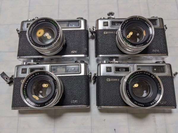 4台まとめ ジャンク ヤシカ YASHICA ELECTRO35 GS レンジファインダーカメラ 外観良好 4886_79_50