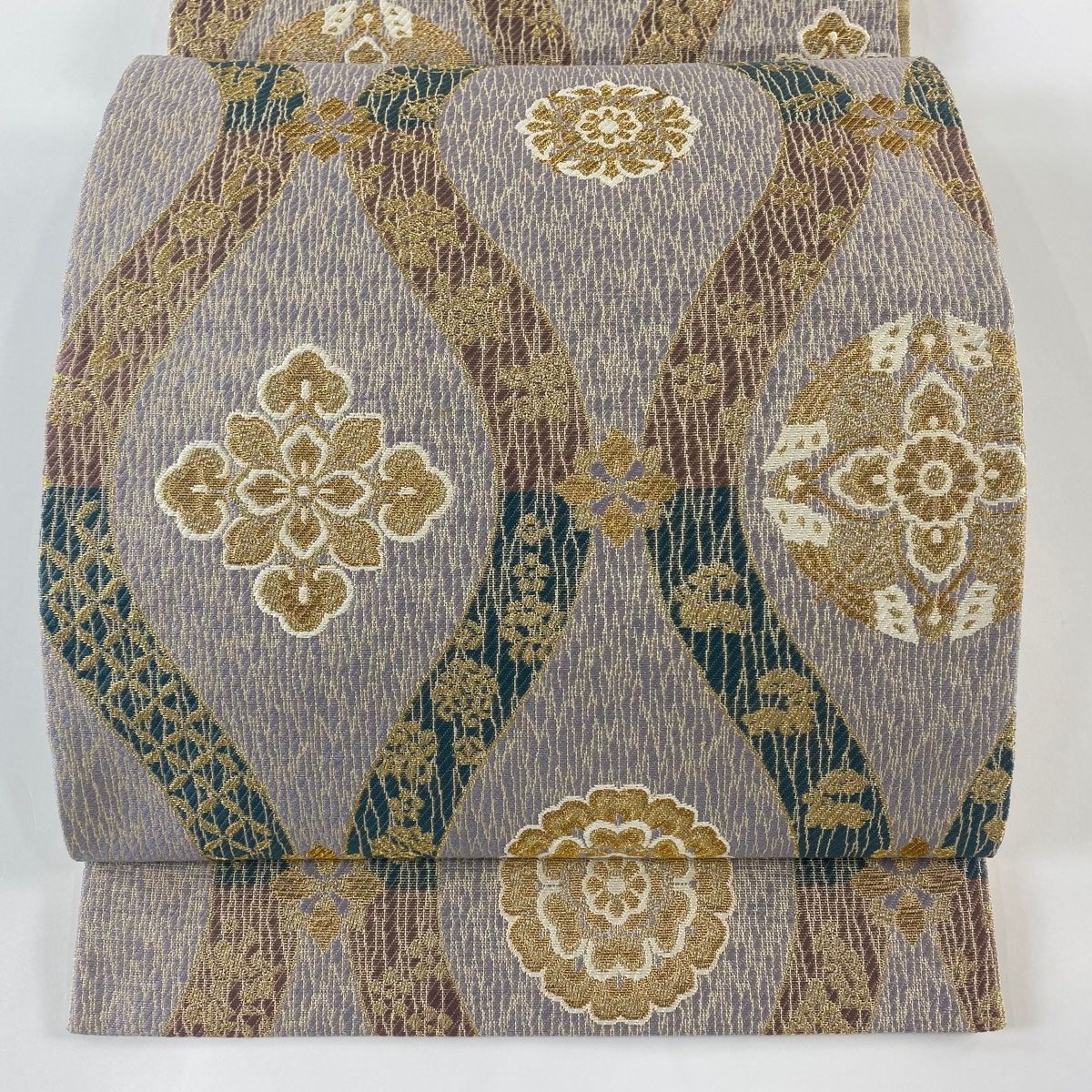 袋帯 美品 秀品 立涌 華文 金糸 灰紫 六通 正絹 【中古】 - メルカリ