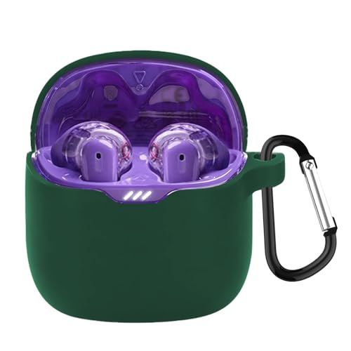 グリーン YAODLE JBL TUNE FLEX ケース 対応 JBL TUNE FLEX 保護カバー 液状シリコン保護ケース 耐衝撃性 防水防塵 軽量小型 紛失防止 装着充電 男女兼用 保護ケース カラビナ付きJBL TUNE FLEX，グリーン