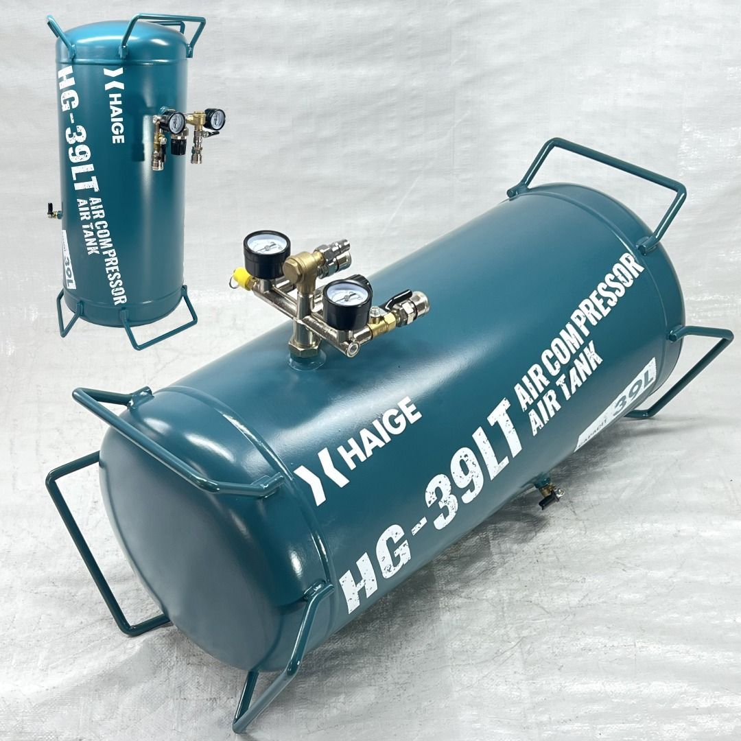 エアタンク スチール製 サブタンク 容量39L 最大圧力0.9MPa HG-39LT 641