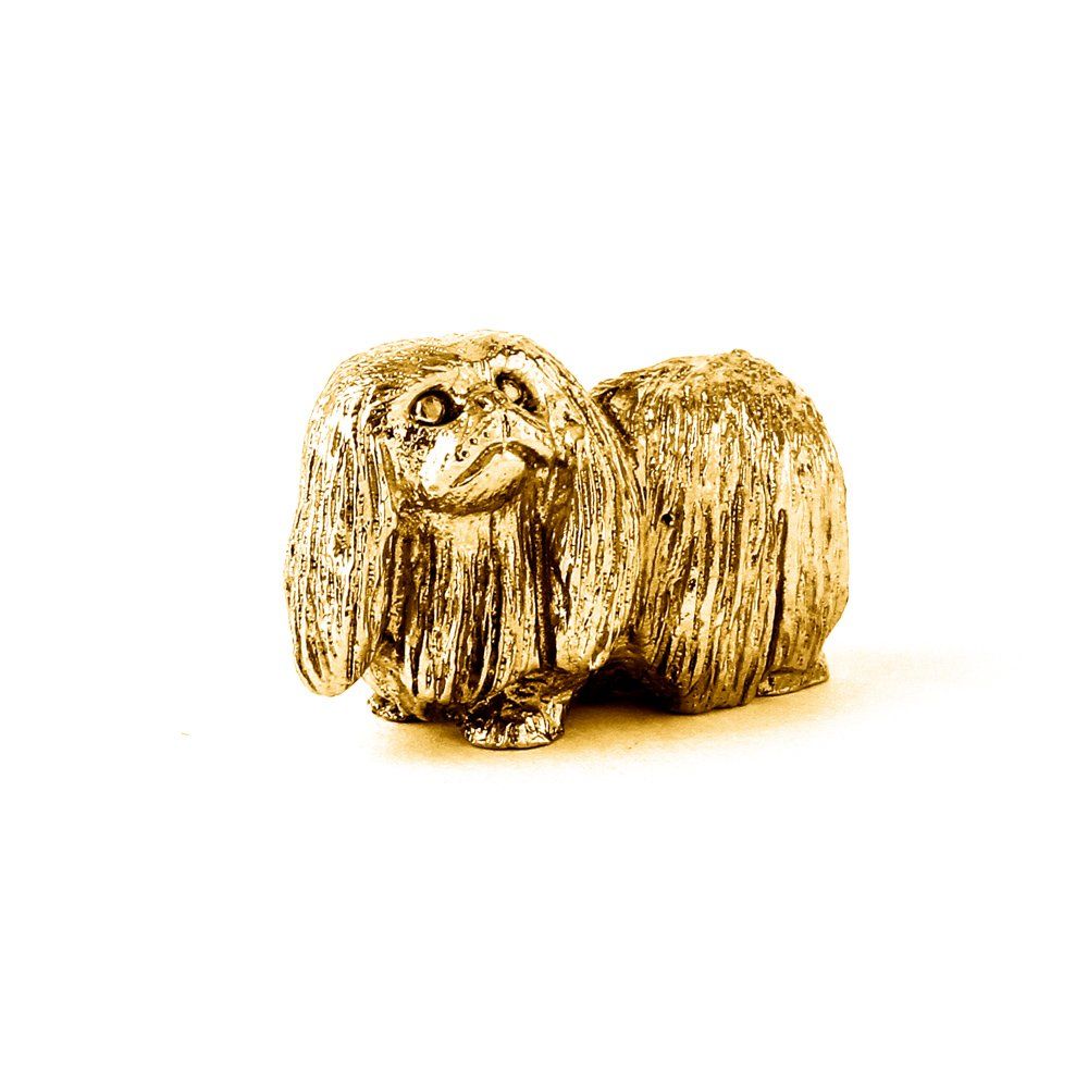ペキニーズ 22ct ゴールドプレート イギリス製 アート ドッグ フィギュア コレクション 