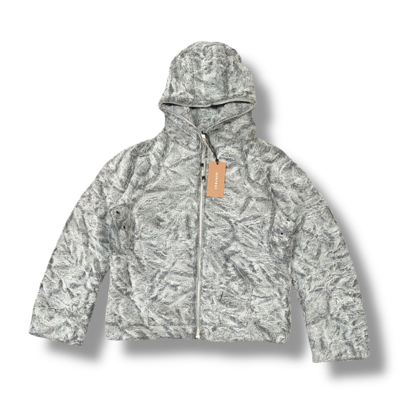 ルルレモン✴︎グレー フルジップ フード付き クロップドパーカー