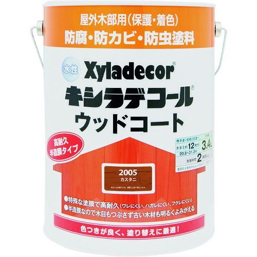 カンペハピオ水性キシラデコールウッドコートカスタニ3.4L