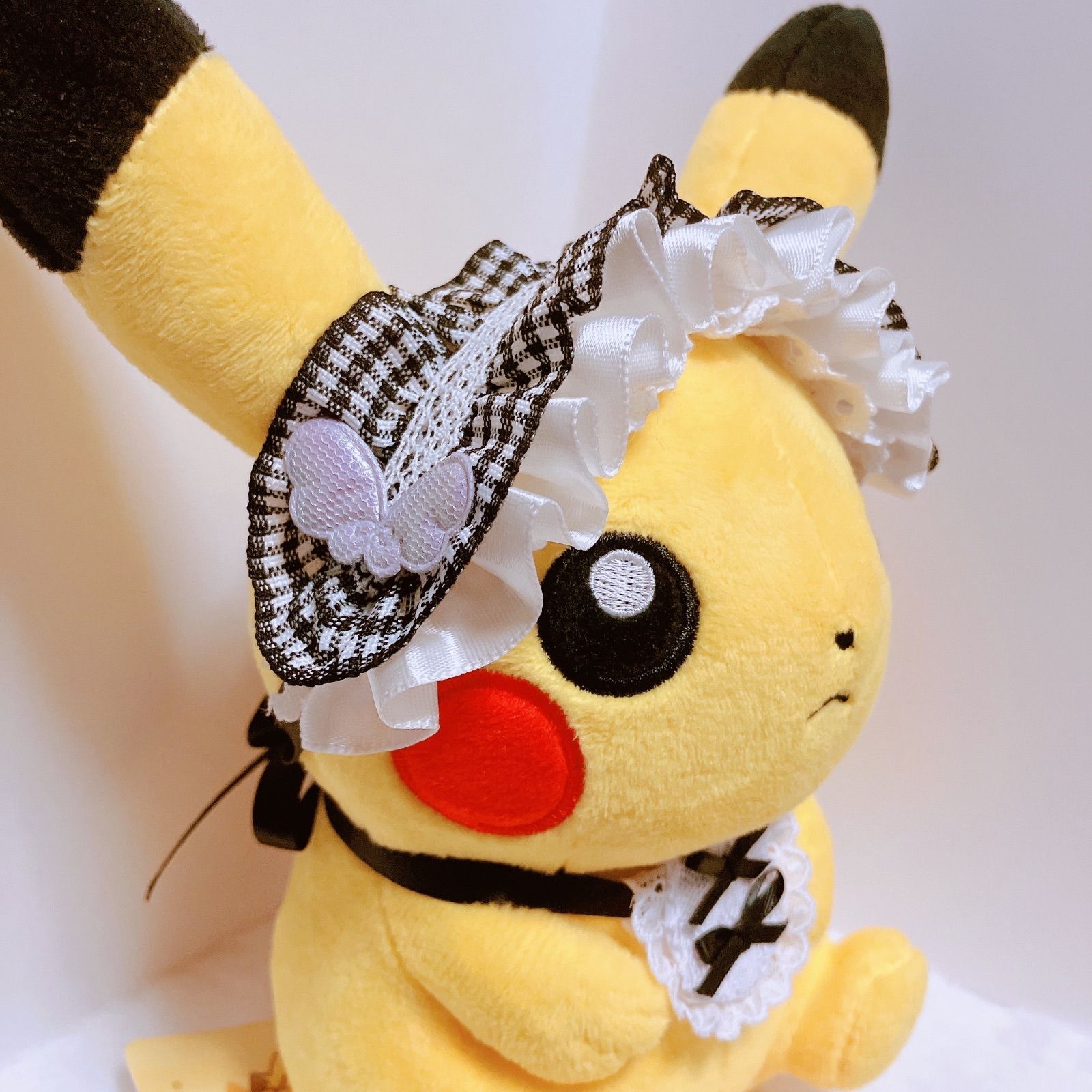 マイピカチュウ ポケモンfit ハンドメイド 黒×白ローズ ドレス