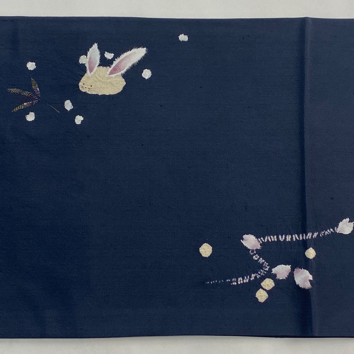 袋帯 うさぎ柄紬地 お月見うさぎ＊未使用 兎 お月様