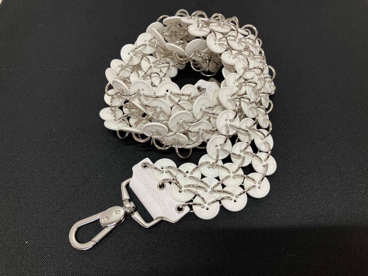 STEFAN COOKE ステファンクック ボタンストラップ ショルダーストラップ ホワイト 保存袋あり