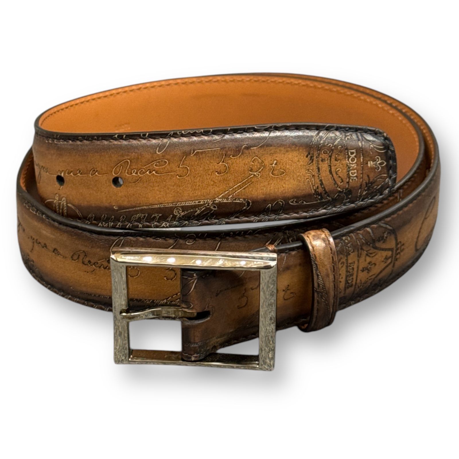 Berluti カリグラフィレザーベルト ベルルッティ ブラウン 90