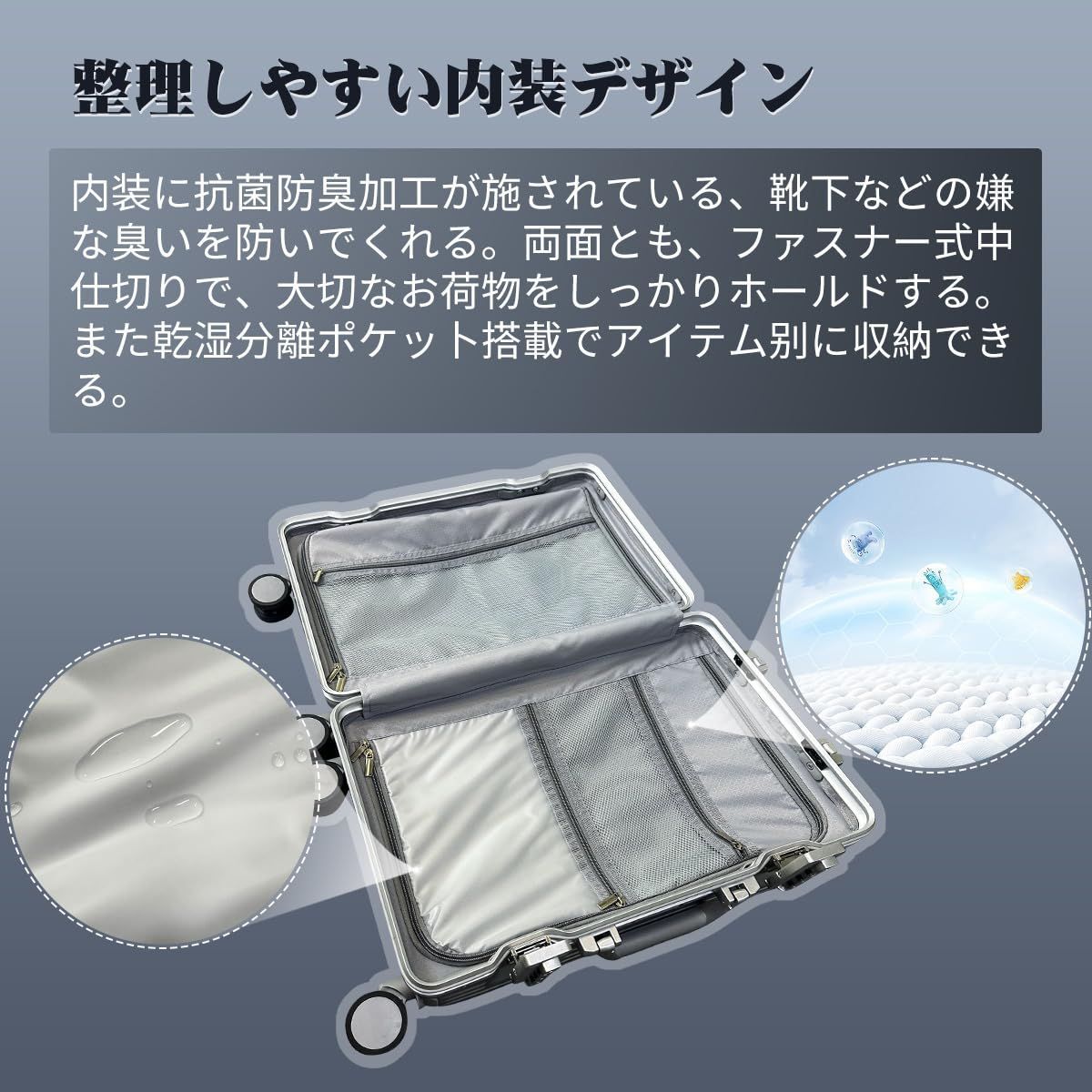  Seelove スーツケース キャリーケース アルミフレームタイプ 機内持ち込み 型 超軽量 おしゃれ 360度回転 静 キャスター 耐衝撃 TSAロック 出張 旅 シルバー SSサイズ 55 36 23.5 cm 1泊2日 35 L lcc 機内持ち その他 旅行かばん 小分けバッグ