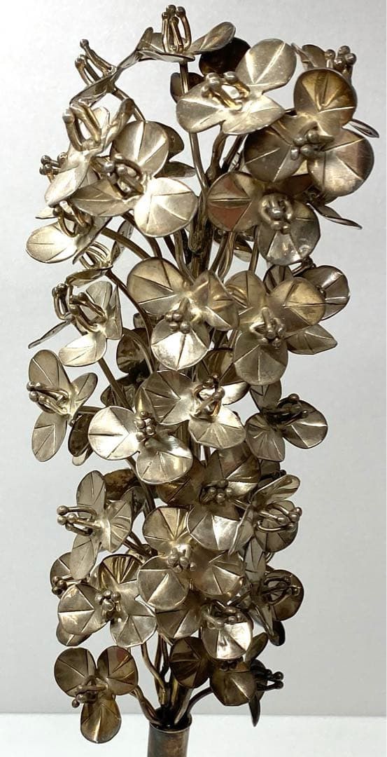 silver99.99刻印 純銀華置物 特大 375g 高さ30㎝