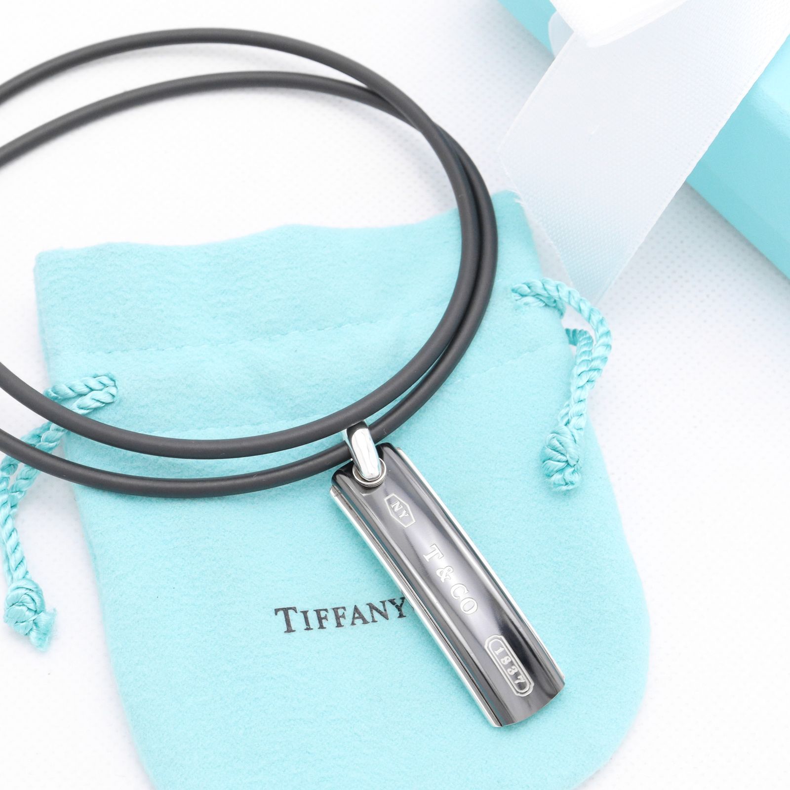 美品】ティファニー TIFFANY&Co. 1837 バー ブラックチタン