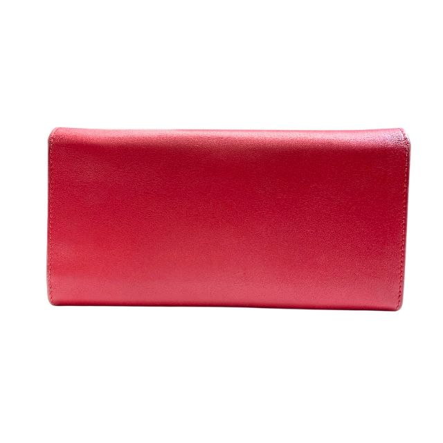 フェラガモ 長財布 財布 ガンチーニ 三つ折り財布 折財布 ロングウォレット ロゴ レザー レッド ゴールド金具 FERRAGAMO