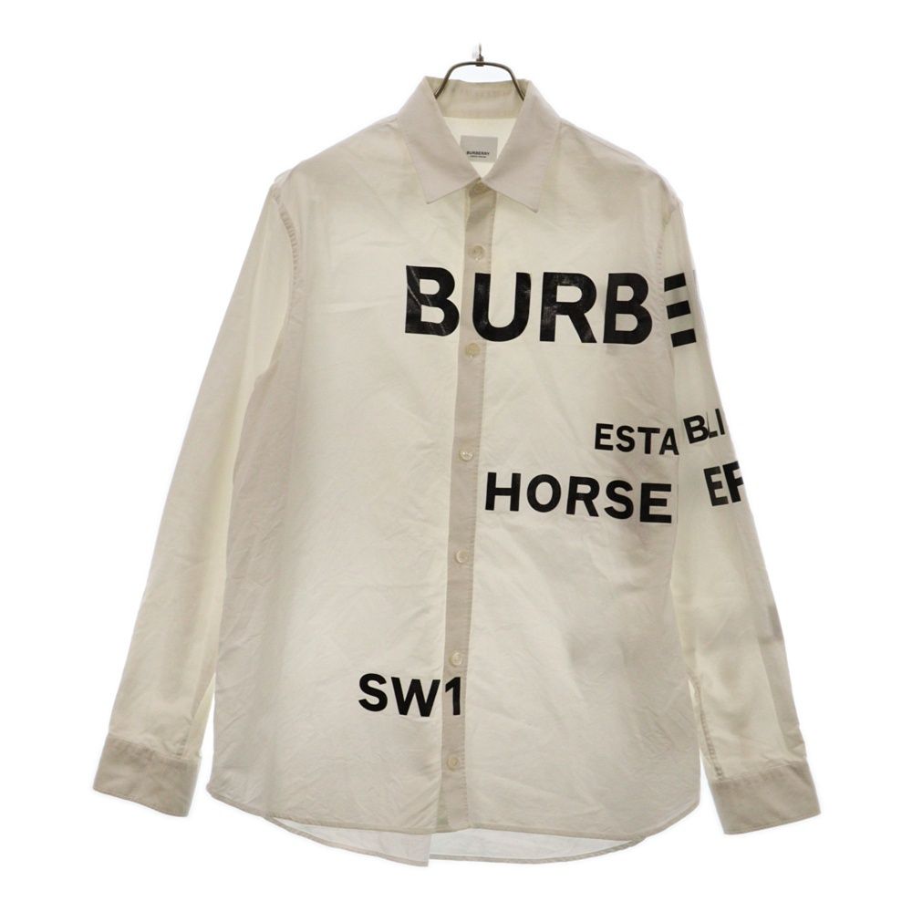BURBERRY (バーバリー) ロゴプリント ホースフェリー 長袖シャツ BURBERRY (バーバリー) ロゴプリント ホースフェリー 長袖シャツ