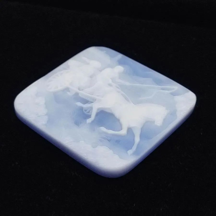 併売商品※◇中古美品◇ストーンカメオ ルース 馬車 約40.1×40.2mm 約