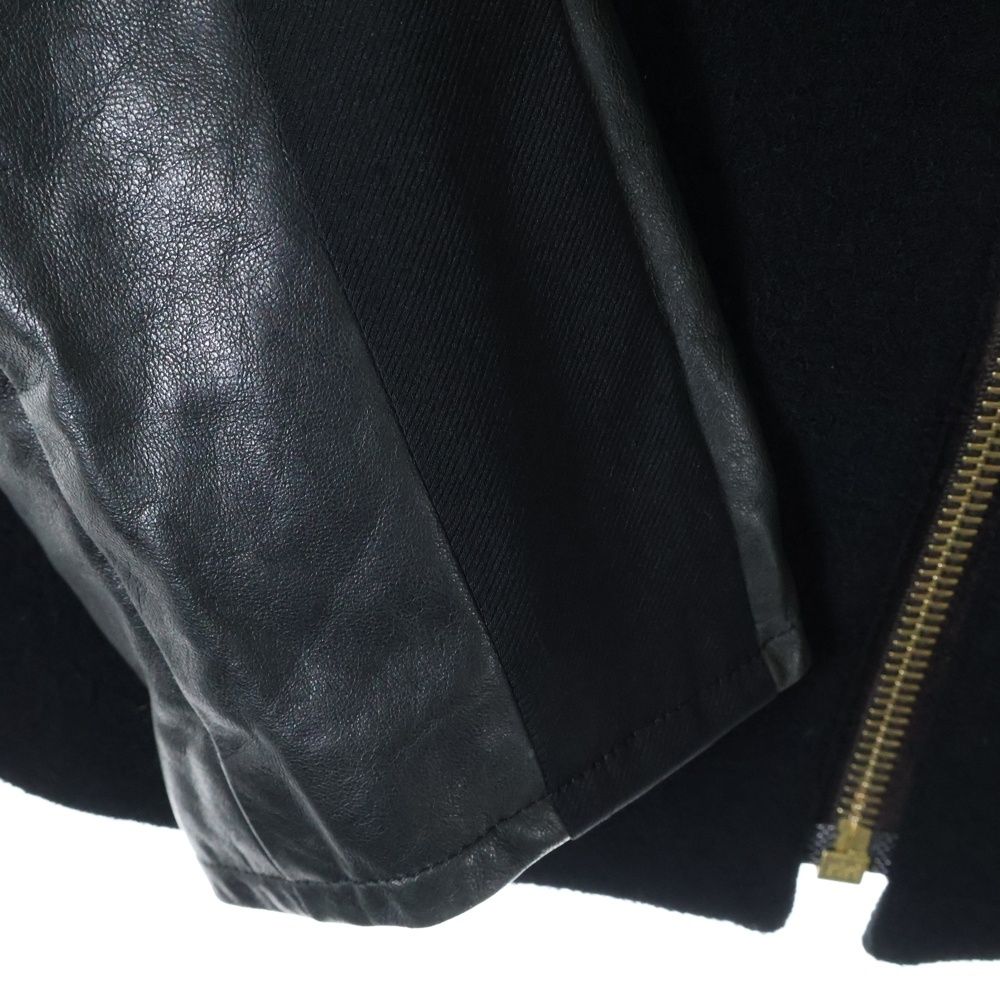 Paul Smith (ポールスミス) ウール切り替え レザー ハイネック
