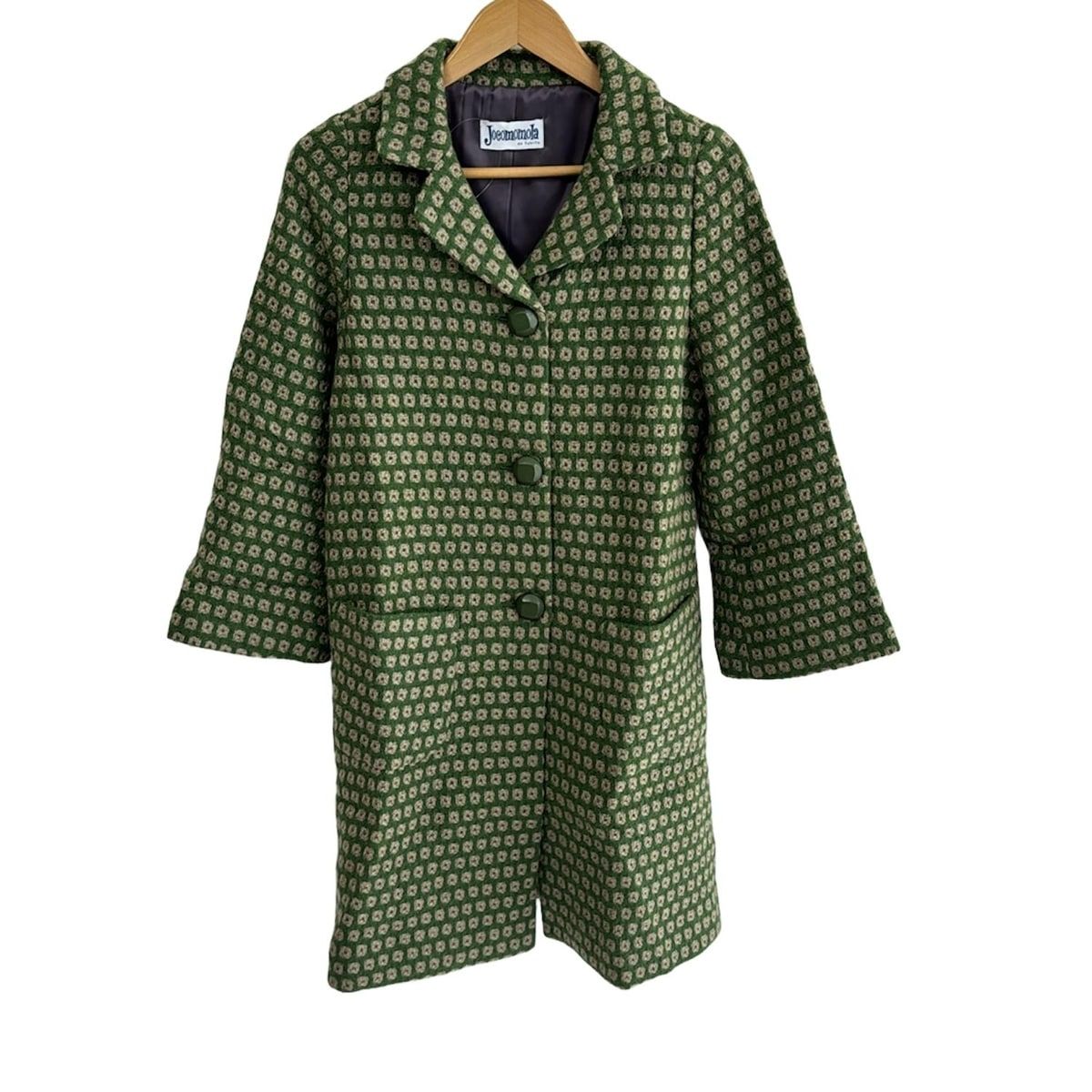 JOCOMOMOLA ホコモモラ コート サイズ40 XL レディース - グリーン×ベージュ 長袖|ニット|秋