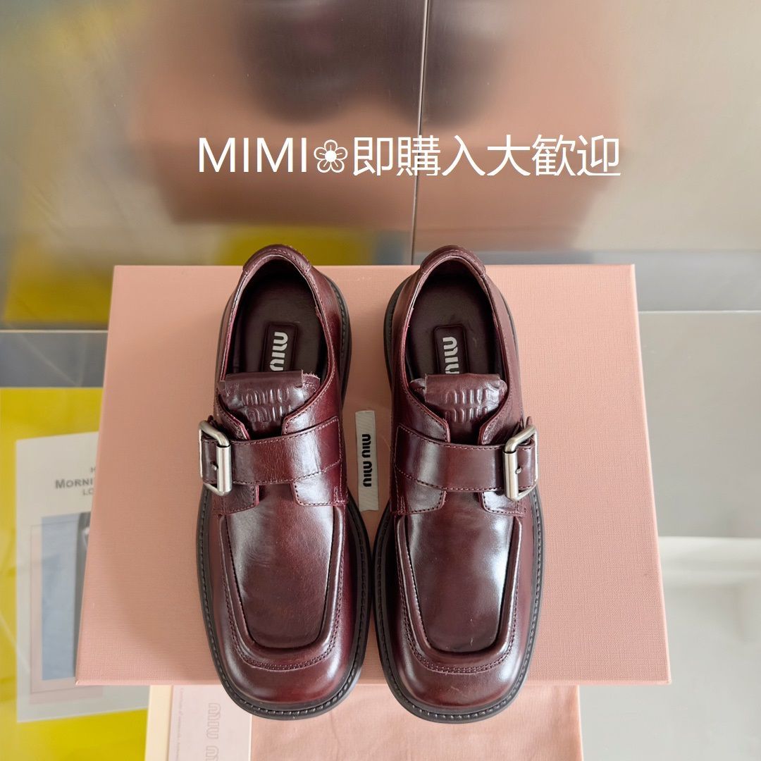 週末限定金額 ミュウミュウ ローファー【MIUMIU】ボルグ革靴