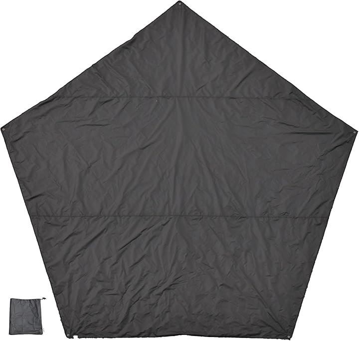 iBeamed ５角形 グランドシート ペンタゴンタープ キャンプ フットプリント ブラック 大判