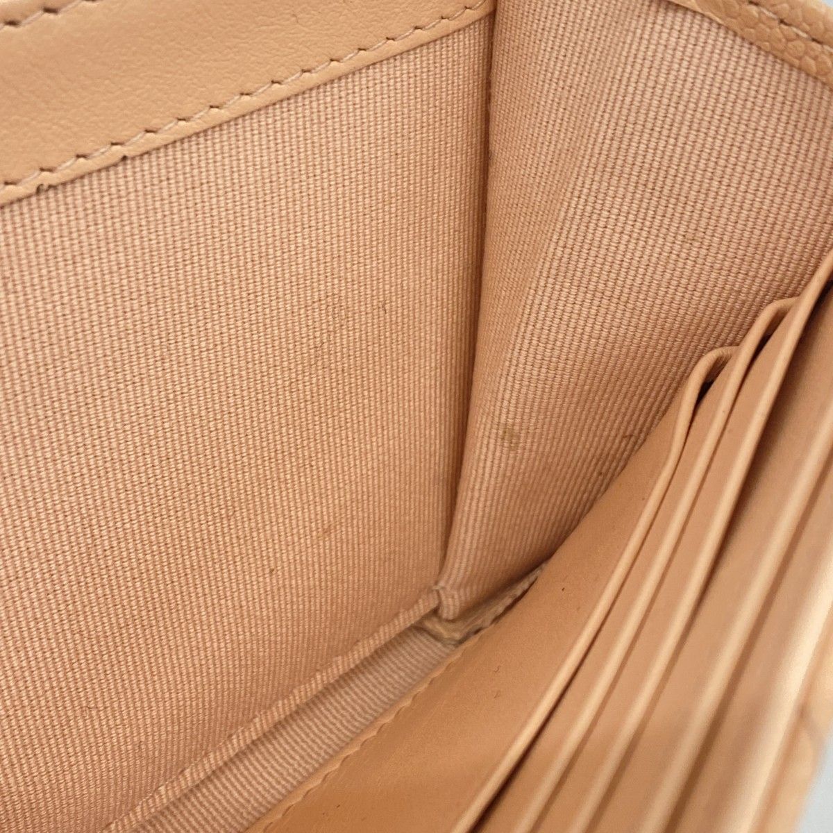 5ie5740】シャネル 長財布 Vステッチ キャビアスキン ピンク  
