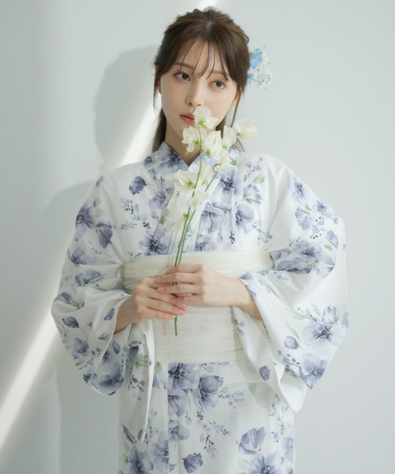 【新品未使用】Dita ディータ 水彩の雪月花(涼) 浴衣5点セット 水色 紫 水彩の雪月花(涼)】Dita ディータ 浴衣 5点セット レディース 2025