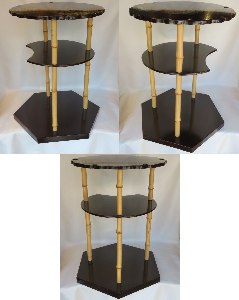 茶道具　美品　江戸千家　亀甲棚　八世一元斎好写　組立式茶棚　送料込み m14013776247_1.jpg?1716112690