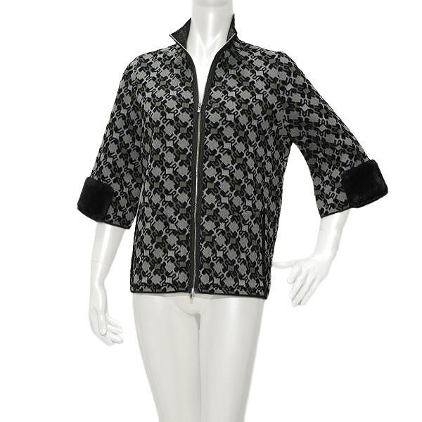 ムニタルプ MUNITALP レディース 秋冬 ロゴ柄 七分丈 ニットブルゾン 005-11110