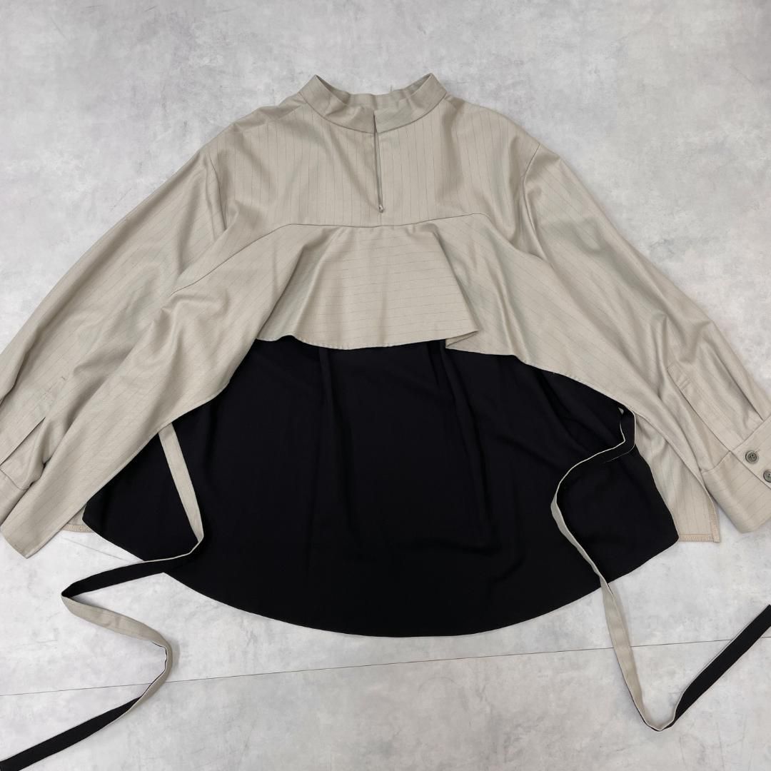 ADORE アドーア ブラウス バックリボン レイヤード ハイネック フリル 