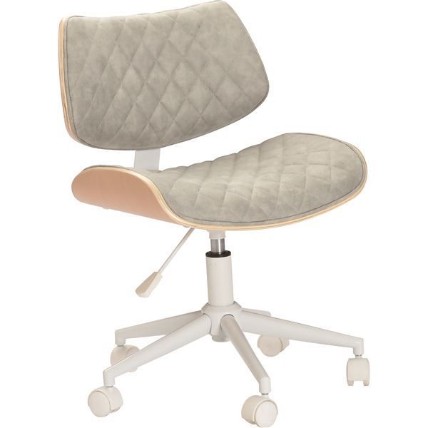 デスクチェア パーソナルチェア 約幅48cm ホワイト キャスター付き 昇降 回転 スチール HOMEチェア 組立品 リビング