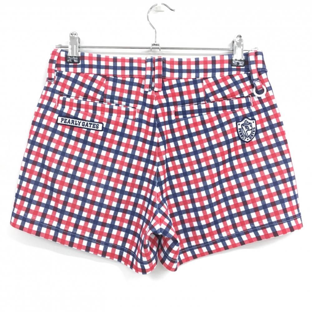 新品タグ付 パーリーゲイツ 22年モデル チェック柄 ショートパンツ ゴルフ 超美品】パーリーゲイツ ショートパンツ レッド×ネイビー チェック