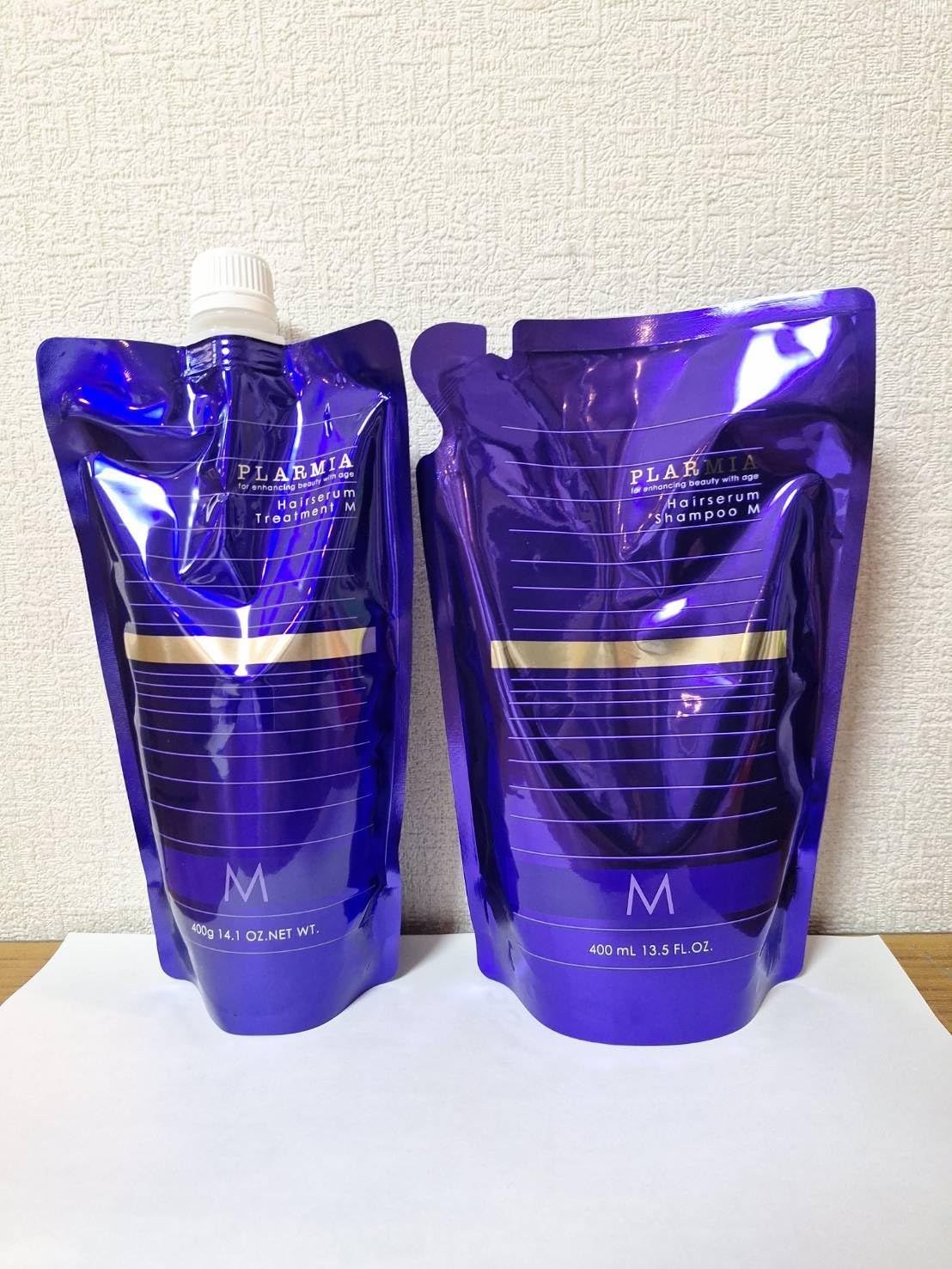 ミルボン MILBON プラーミア ヘアセラム シャンプーM＆トリートメントM 各400mL レフィルセット