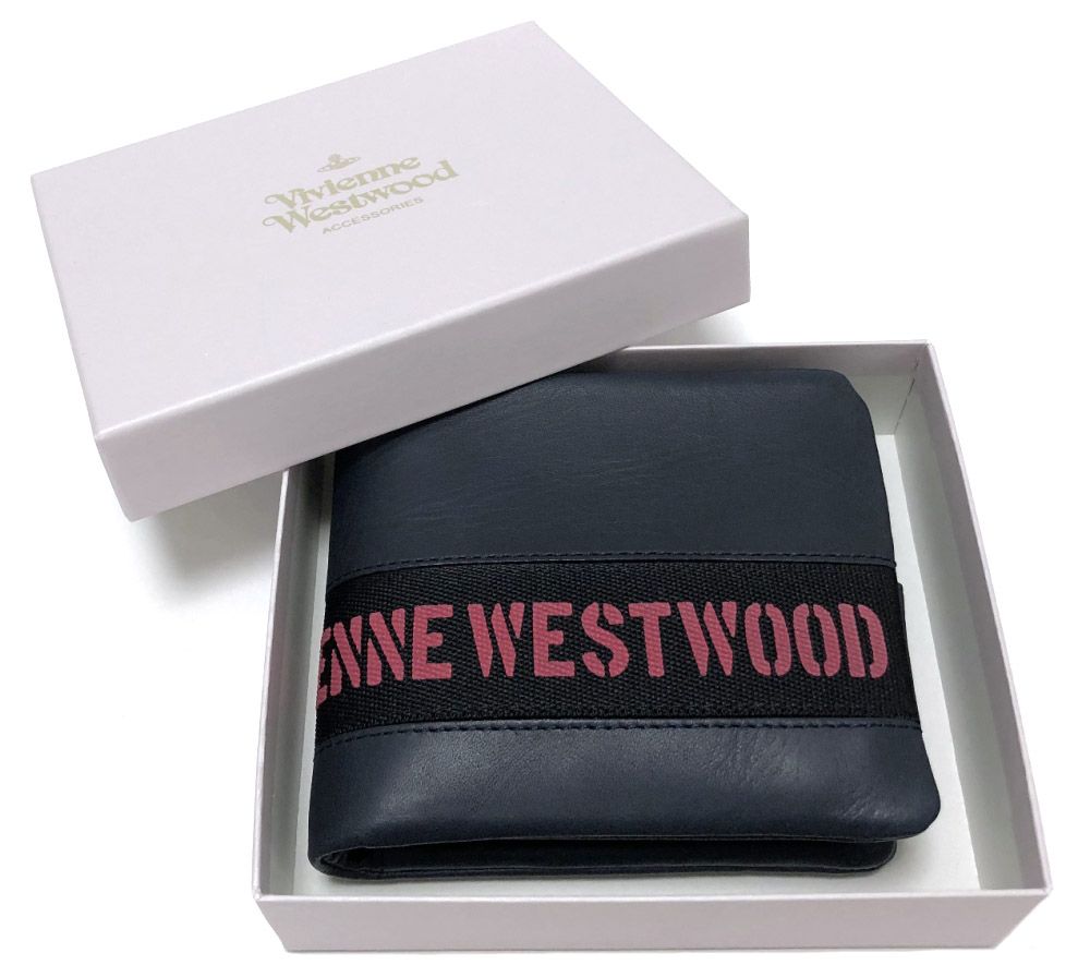 VIVIENNEWESTWOOD 二つ折り レザー 財布 メンズ ネイビー