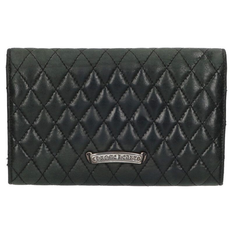  クロムハーツ WAVE 4 QLT 3 SNP 4ウェーブキルティングレザーウォレット財布 メンズ その他 小物