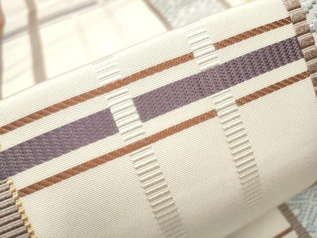 平和屋着物○本場筑前博多織 八寸名古屋帯 酒井豊 弥三右衛門間道 正絹