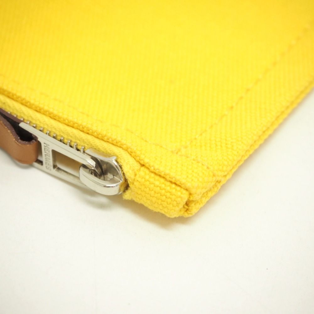 HERMES/エルメス ヨッティング フラットPM ポーチ イエロー ユニ  