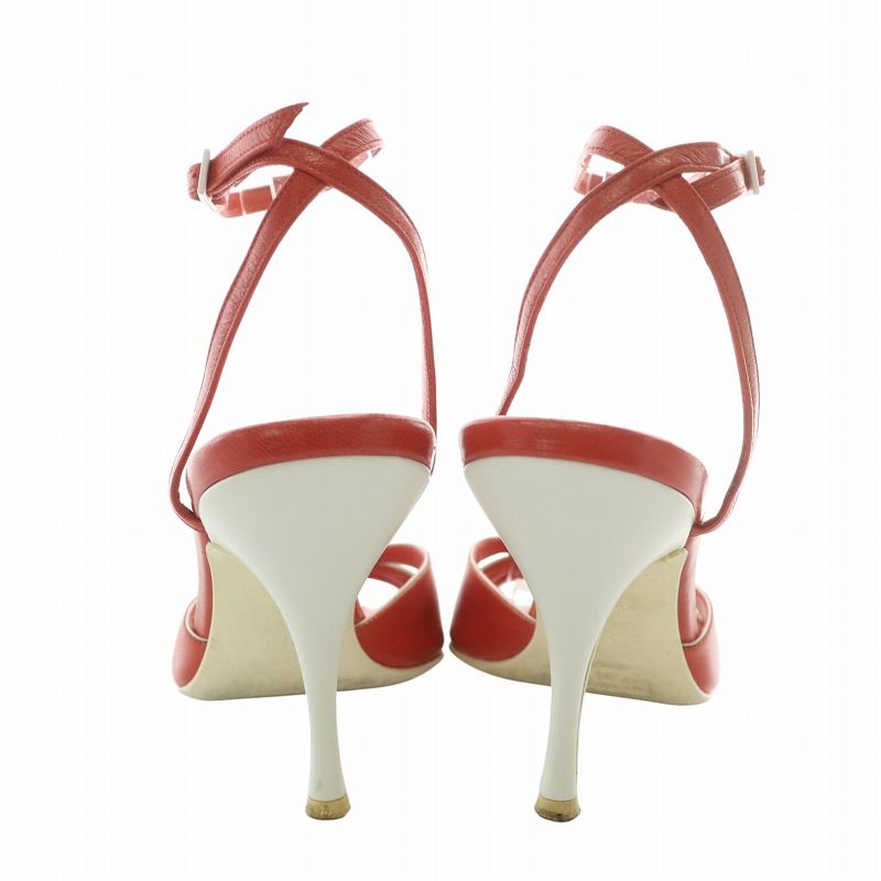 セリーヌ CELINE サンダル レザー オープントゥ ハイヒール