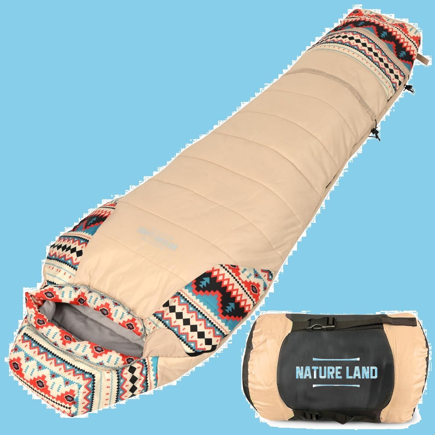 キャンプインストラクター推薦】NATURE LAND 寝袋 シュラフ コンパクト 毛布生地仕様 オールシーズン キャンプ アウトドア  キャンプインストラクター推薦NATURE LAND 寝袋 シュラフ コンパクト 毛布生地仕様 オールシーズン アウトドア(ブラック, 1000g)