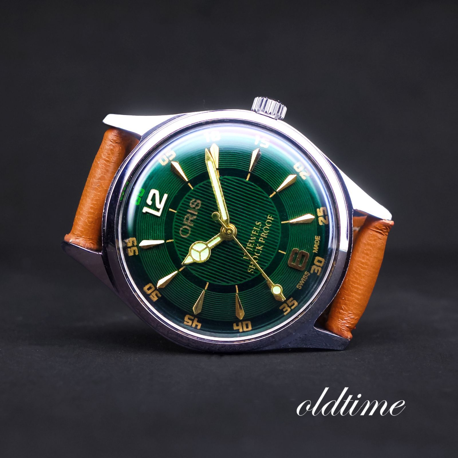 【オープニング大セール】 残り僅か【限定モデル オリス ORIS ゴールド・グリーン】 アナログ（手巻き）