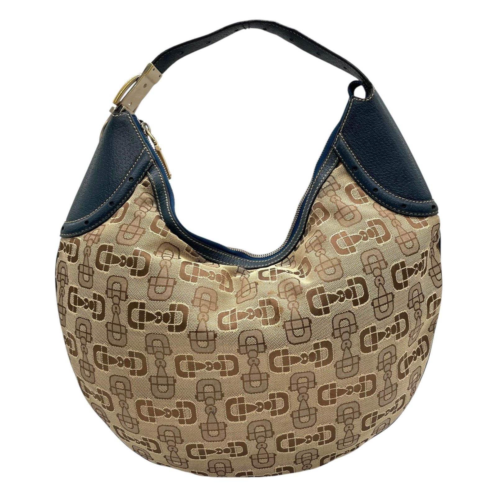 GUCCI バックホースビット柄 キャンバス 金具