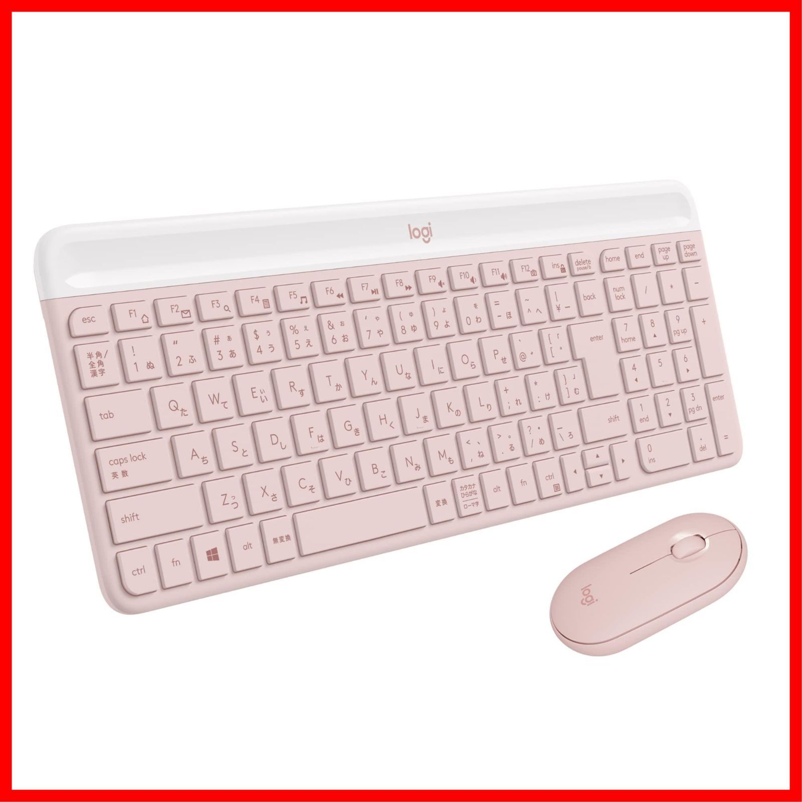 【迅速発送】Logicool(ロジクール) ロジクール 静音 ワイヤレスマウス キーボード セット MK470RO ローズ 薄型 USB接続 小型 ワイヤレスキーボード 薄型 テンキー 無線 Windows Chrome Surface MK470 国内正