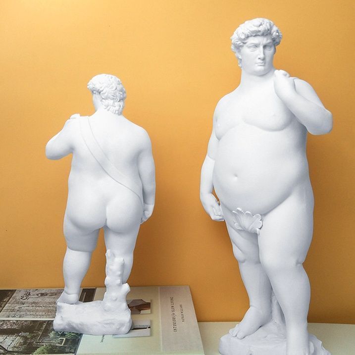 置物 オブジェ デビッド ダビデ 彫像 太め 彫刻 芸術 アート クリエイティブ 置き物 フィギュア 玄関 リビング 北欧 インテリア